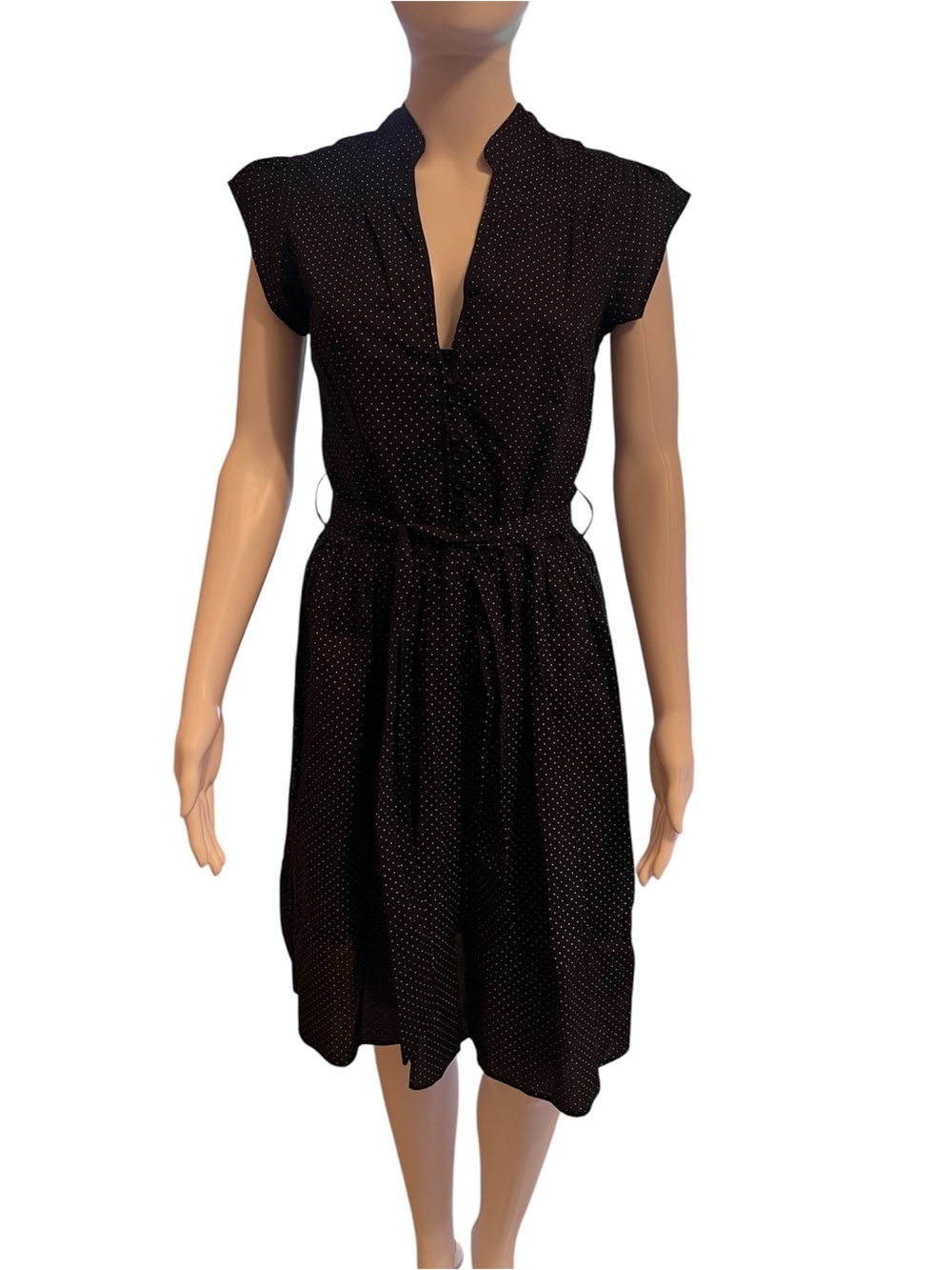 Tramp Black Polka Dot Midi Dress NWOT